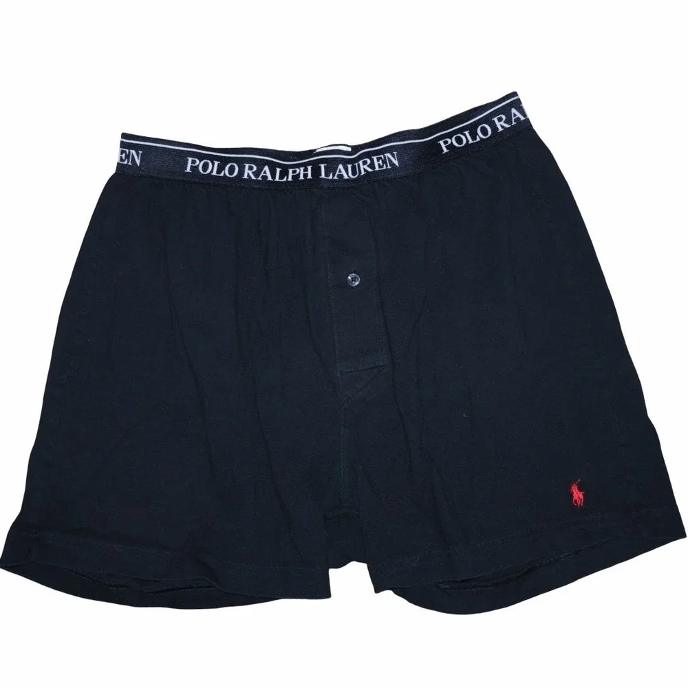 (2) Polo Ralph Lauren Classic Fit‎ Cotton Knit Boxers. Medium. Red/black
